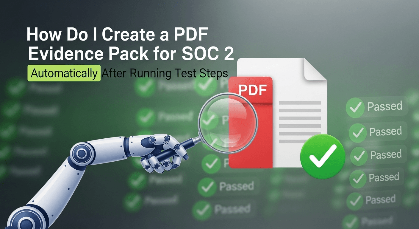 How Do I Create a PDF Evidence Pack for SOC 2 Automatically After Running Test Steps?